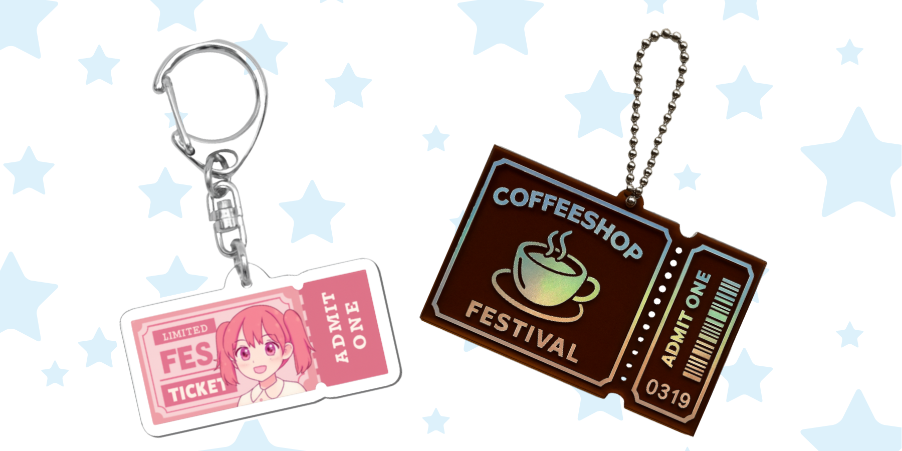 「チケット風アクリルキーホルダー」の商品展開アイデア