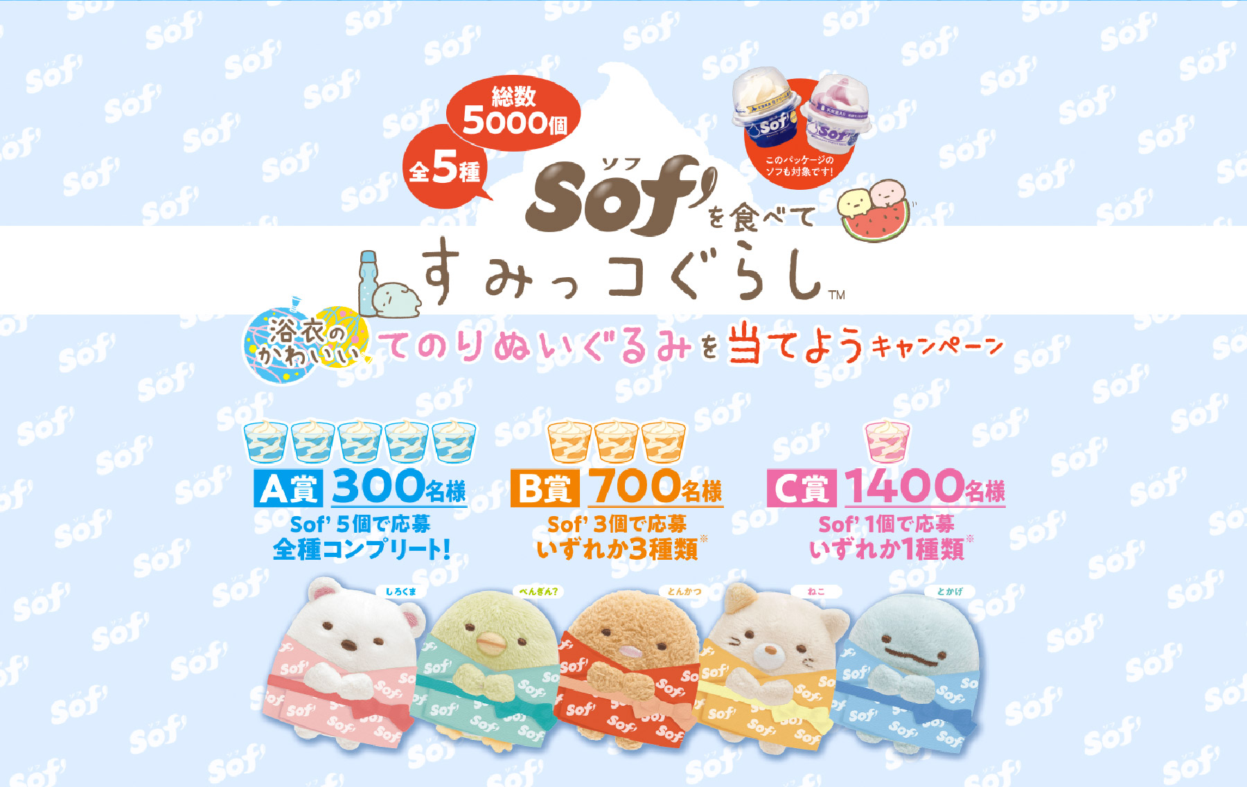 「Sof’」とすみっコぐらしのコラボキャンペーン