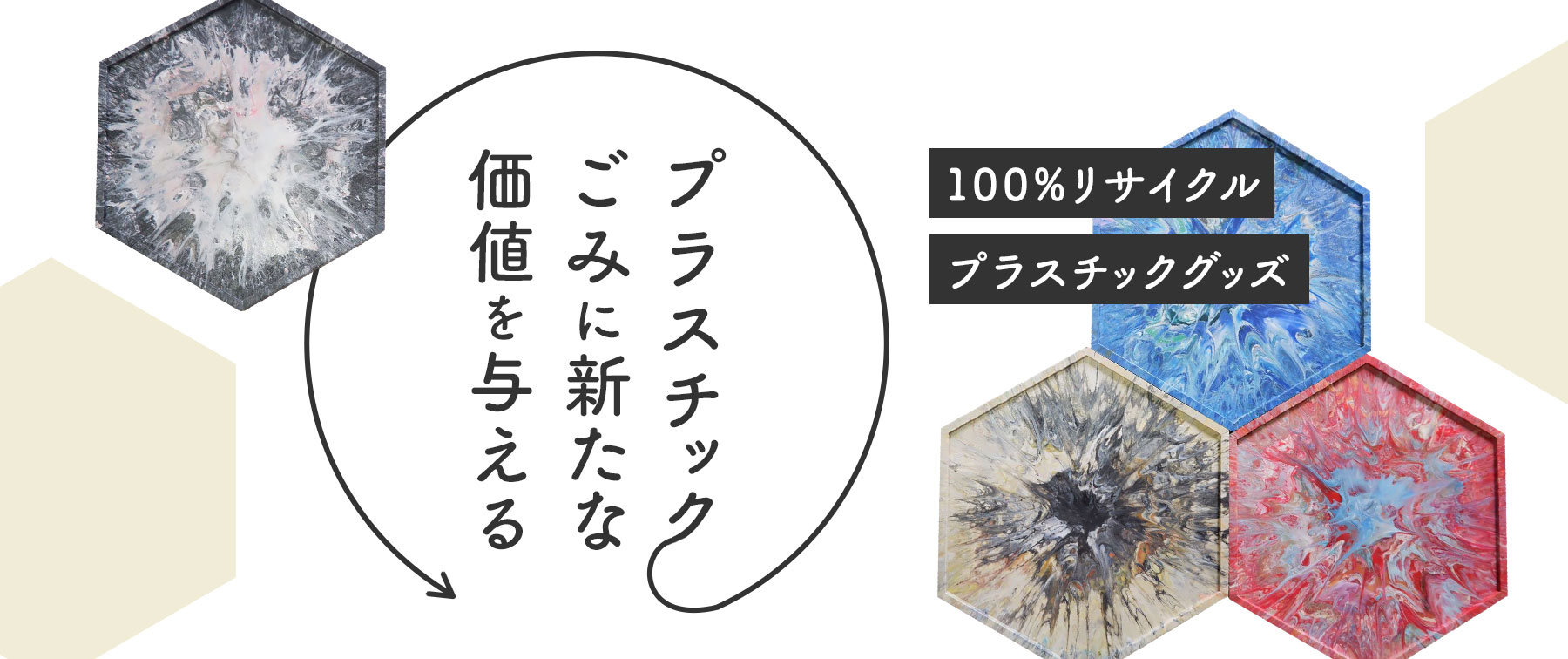 プラスチックごみに新たな価値を与える 100%リサイクルプラスチックグッズ